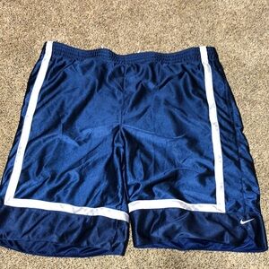 Nike Mens Sz L Basketball Shorts Colts blue w/White Stripe Drawstring Lo…